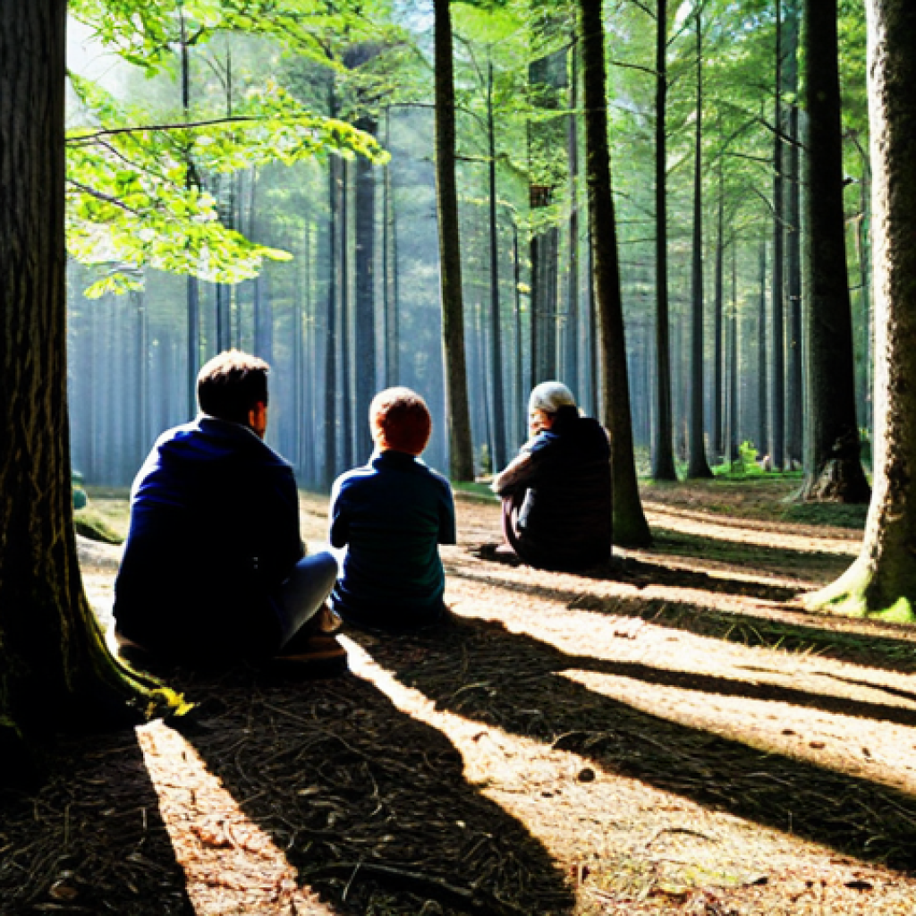 숲 테라피와 사회적 연대감 - Forest Therapy Session**

A group of fully clothed adults in modest, comfortable clothing, participa...