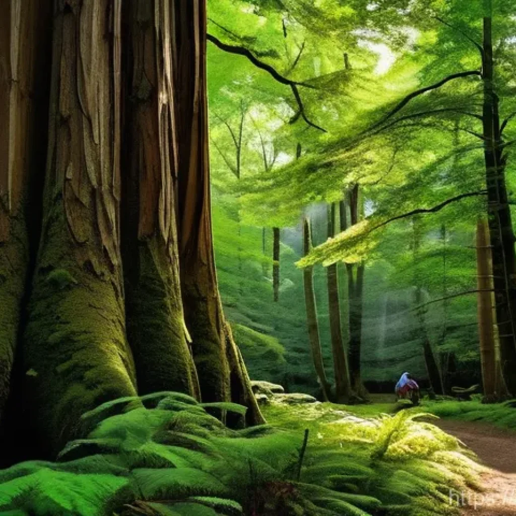 숲 테라피와 문화적 다양성 - **Prompt 1: Serene Japanese Forest Bathing (Shinrin-Yoku)**
"A peaceful scene of Shinrin-Yoku in...