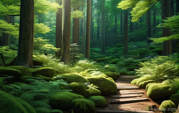 숲 테라피와 자연 관찰의 중요성 - Here are three detailed image prompts in English, adhering to all the specified guidelines: